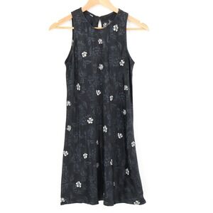 Vtg All That Jazz Black Floral Dress Feminine‎ Fairy Grunge Party 90s Size 7/8